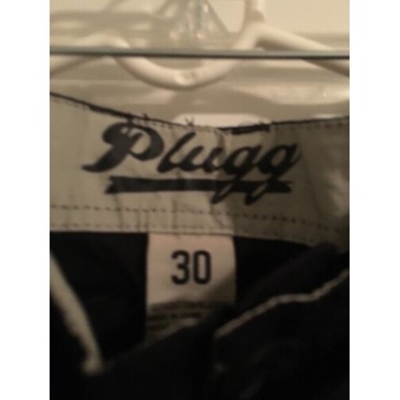 Plugg Jeans Co. Men's Black Casual Capri Shorts Zip Button Pockets Size 30 - Picture 4 of 6